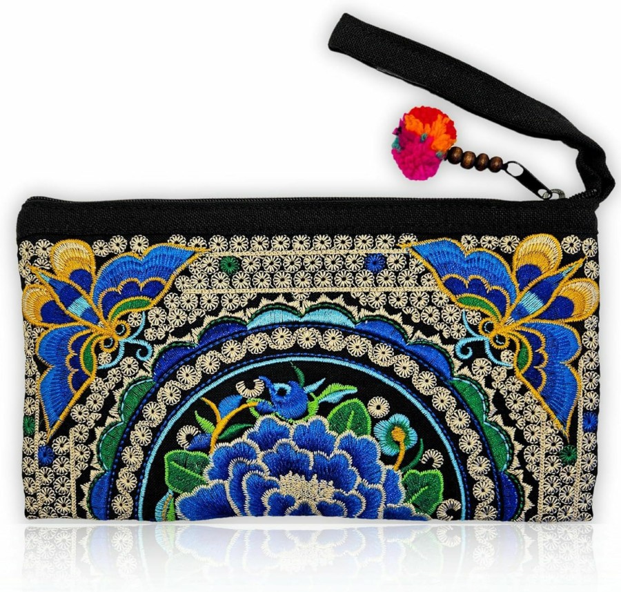 Clearance Sabai Jai Sabai Jai - Smartphone Wristlet Bag - Handmade Embroidered Boho Clutch Wallets Purses