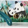 Clearance Anna by Anuschka Anna By Anuschka Hand Painted Women'S Genuine Leather - Vintage Wristlet Clutch - Lovable Pandas