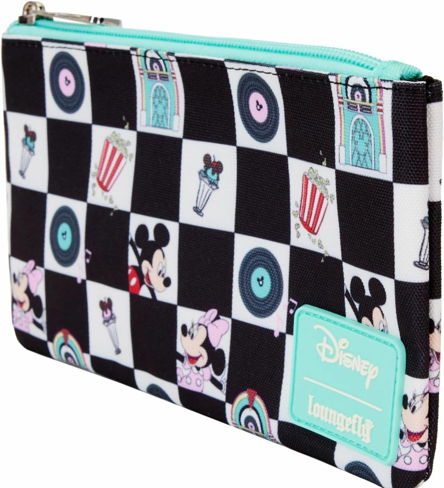 Online Loungefly Loungefly Disney Mickey And Minnie Date Night Diner Aop Nylon Wristlet