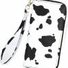 Hot Fanwill Fanwill Cow Print Wallets For Women Cowhide Western Highland Cow Gifts Ladies Long Purse Zip Around Card Holder With Cluth Wristlet Strap (Brown Cow)