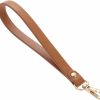 Clearance Yetaha Coffee Genuine Leather Wristlet Strap, 150Mm X 8Mm Hand Wrist Strap With Lock For Clutch Wallet Cellphone Key