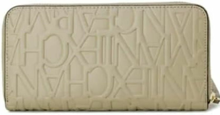 Hot Emporio Armani A | X Armani Exchange Women'S All Over Embossed Logo Zip Around Wallet Wristlet, Stage-Stage, One Size