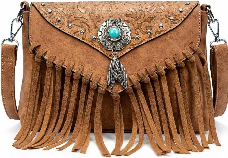 Best LAVAWA Lavawa Small Crossbody Bags For Women Crossbody Handbag Fringe Purse Tassel Shoulder Bag Turquoise Concho Wallet