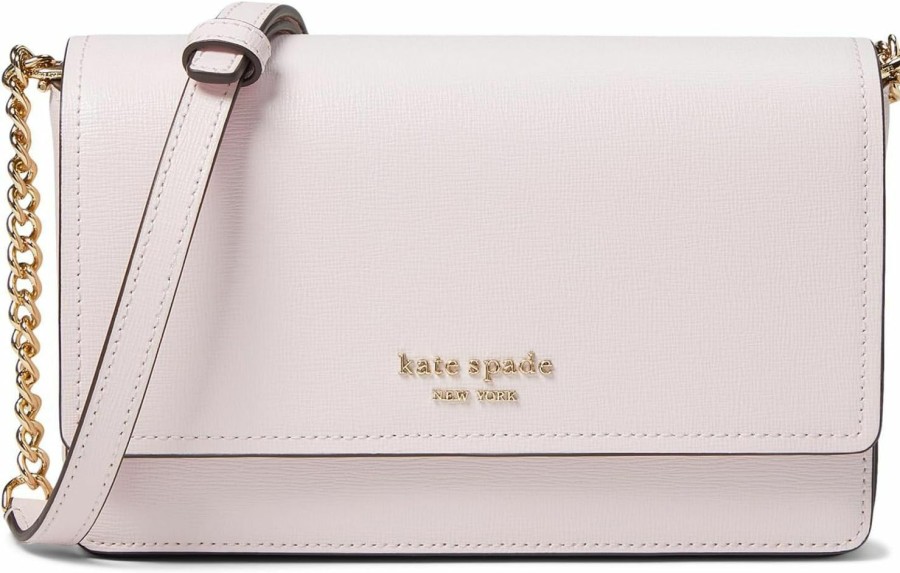 Best Kate Spade New York Kate Spade New York Morgan Saffiano Leather Flap Chain Wallet, Shimmer Pink