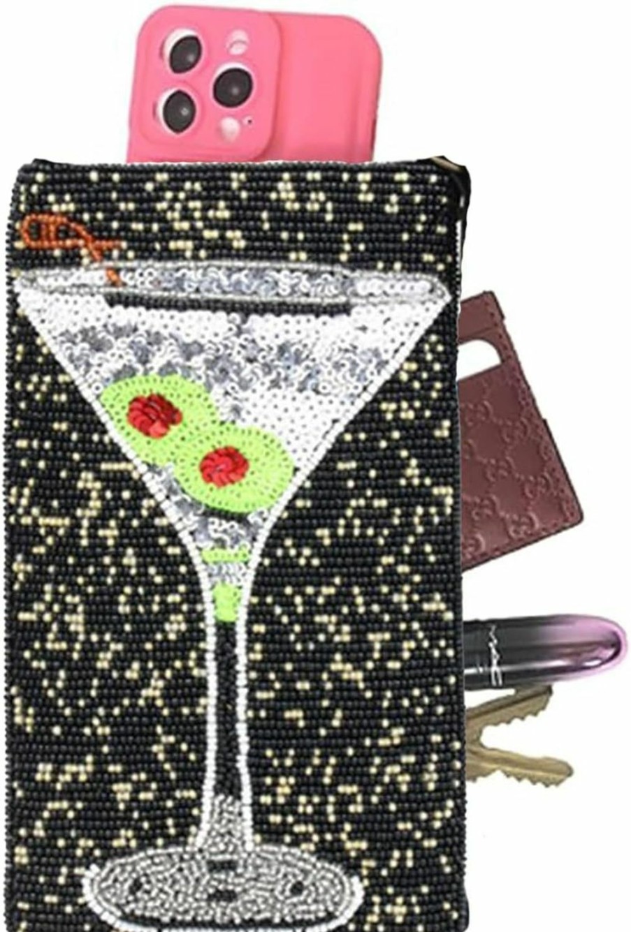 Hot Bamboo Trading Company Bamboo Trading Company Cocktails Anyone Club Bag Beaded Phone Crossbody