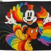 Best Buckle-Down Buckle Down Disney Wallet, Single Pocket Wristlet, Mickey Mouse Action Pose Trails Black Rainbow, Vegan Leather