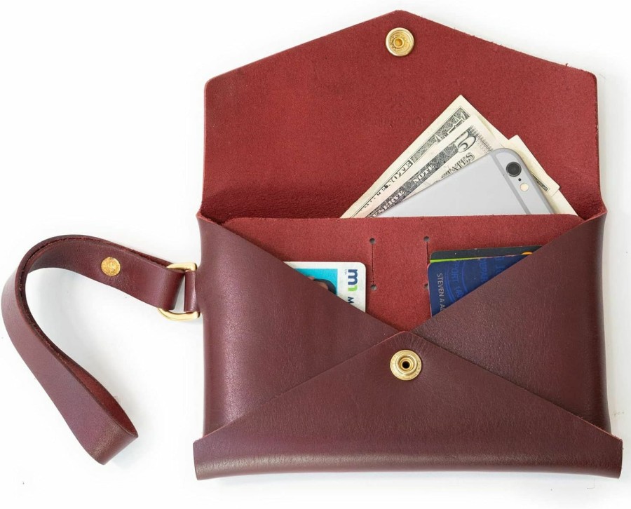 Hot ADDINGTON Addington Co Handmade Origami Clutch, Genuine Handmade Full-Grain 5Oz Leather Stylish Women'S Wristlet Clutch