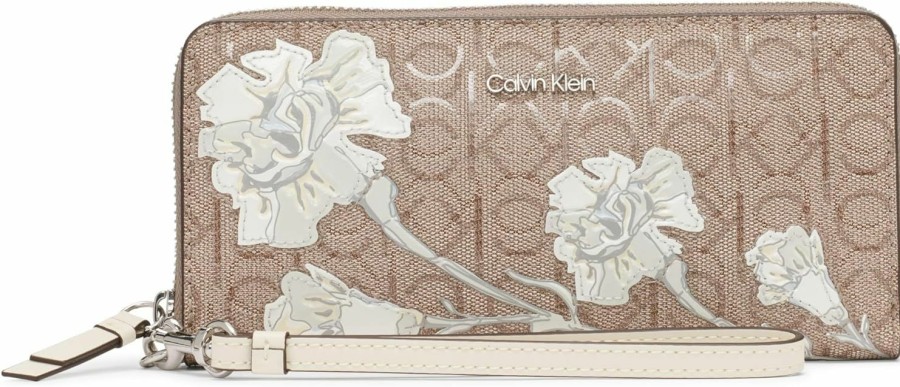 Wholesale Calvin Klein Calvin Klein Women'S Key Item Saffiano Continental Zip Around Wallet With Wristlet Strap