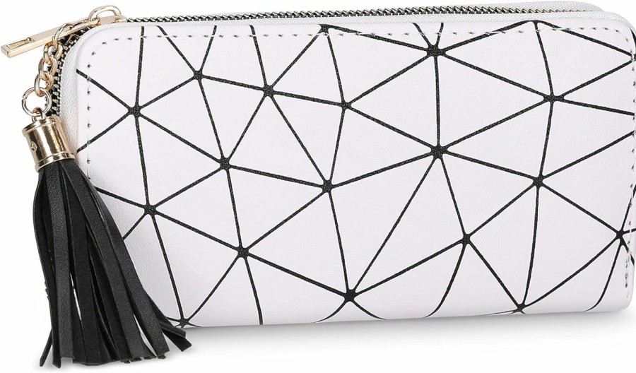 Clearance Couture Gems Couture Gems Geometric Wristlet Wallet For Women With Tassel Zip Around Wristlet Purses For Women Wallets Women Ladies Wristlet Phone Card Holder Wallet