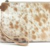 Best Mesa Luna Mesa Luna Cowhide Hair-On Leather Wristlet - Brown Clutch