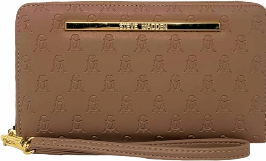 Best Steve Madden Steve Madden Bstacked Zip Around Wallet Wristlet (Mushroom)