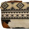 Online Myra Bag Western Leather Pouch Bag For Women - Upcycled Canvas Wristlet Handbag