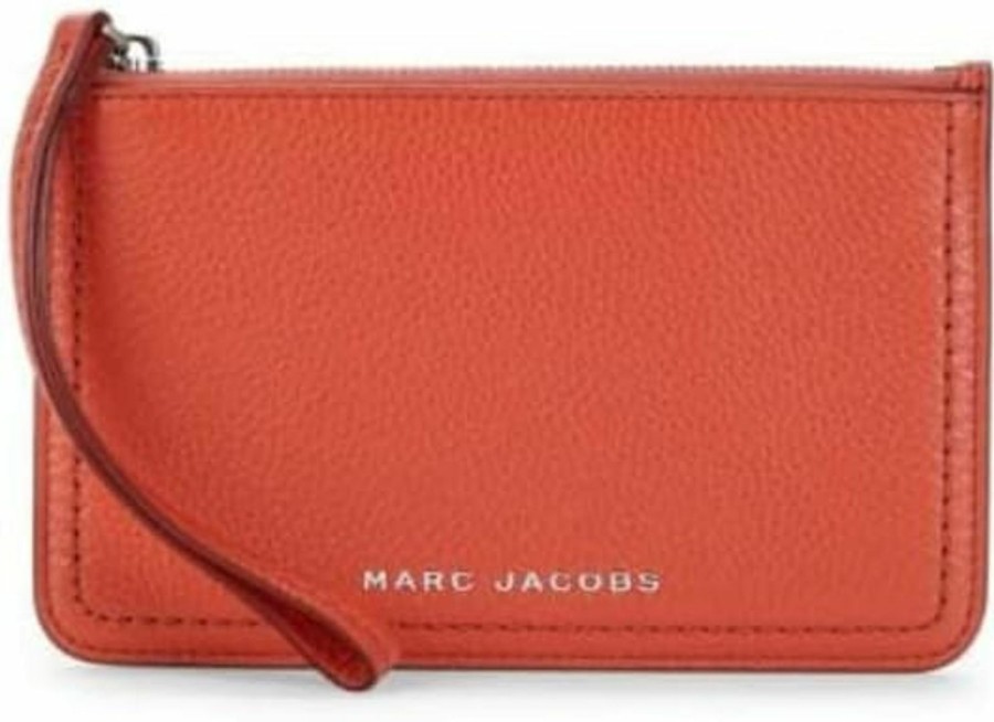 Hot Marc Jacobs Marc Jacobs Women'S The Groove Grained Leather Wristlet Wallet (Peach Blossom)