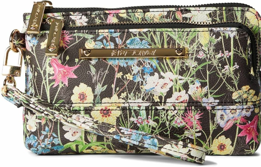 Online Betsey Johnson Betsey Johnson Talli Wristlet Pouch Dark Floral One Size