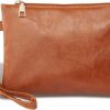 Online K.E.J. K.E.J. Wristlet Clutch Purses For Women Leather Wallet Purses Brown Small Purse Wristlet Wallet For Women Ladies Gifts 8