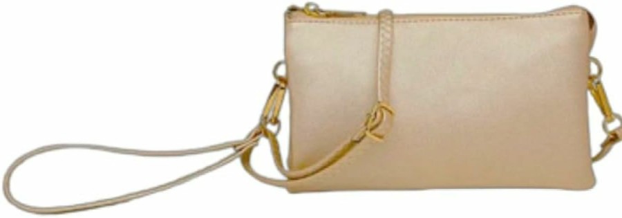 Best Generic Jen & Co. Riley Crossbody Wristlet - Gold Color - Clutch - Women