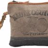 New Myra Bag Myra Bag Haute Couture Upcycled Denim & Canvas Wristlet Bag S-1018