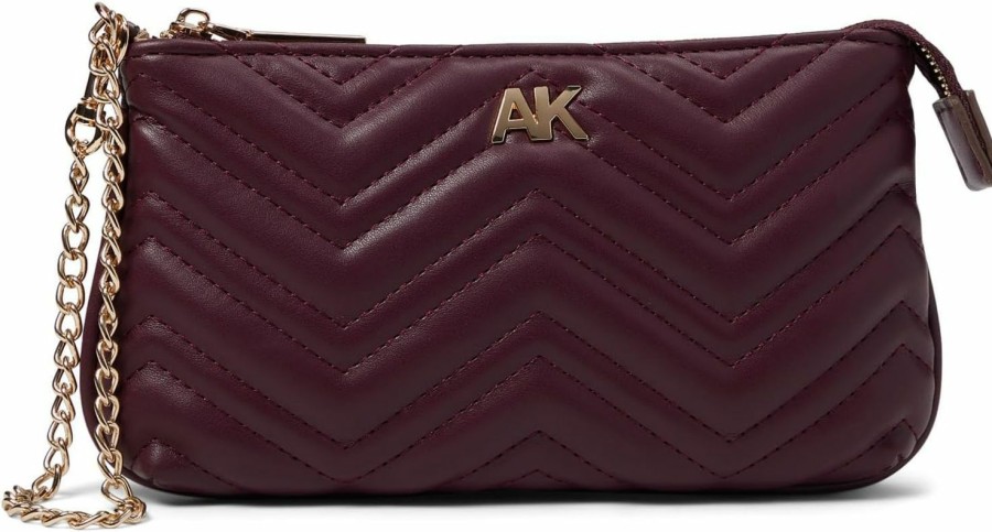 Hot Anne Klein Anne Klein Ak Quilted Chain Wristlet, Cranberry