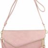 Clearance B BRENTANO B Brentano Fold-Over Envelope Wristlet Clutch Crossbody Bag With Tassel Accents