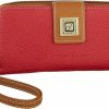 Best Stone Mountain Usa Stone Mountain Cornell Slg Women'S Wallet Wristlet, Red/Tan