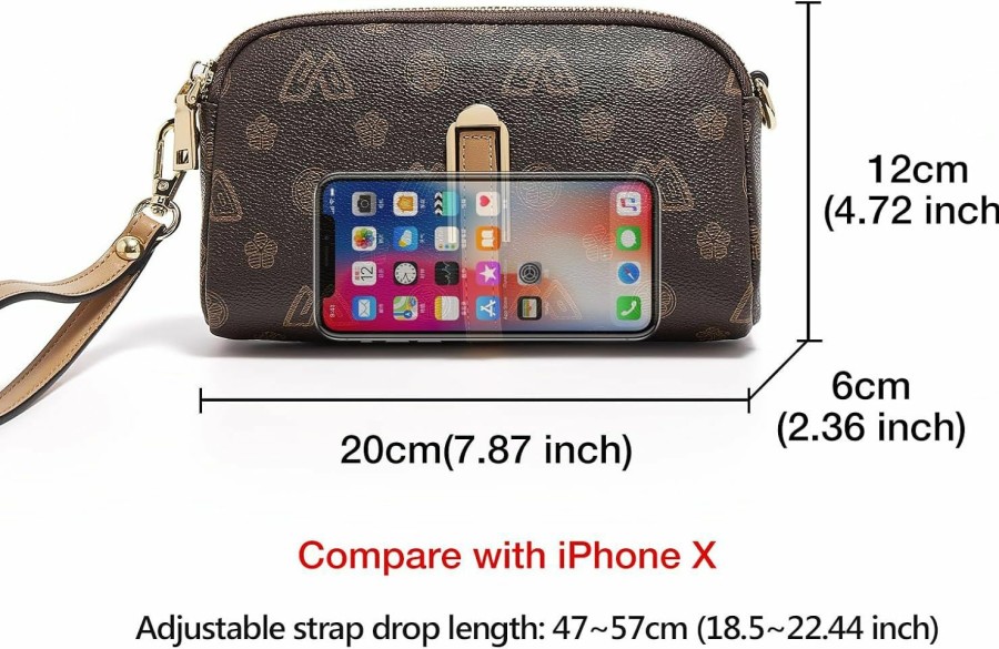 Wholesale FOXLOVER Foxlover Small Faux Leather Crossbody Phone Bag For Women Clutch With Wristlet Monogram Shoulder Purse Designer Handbag