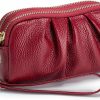 New Smith Sursee Smith Sursee Wristlet Wallets For Women Genuine Leather Wristlet Purses Ladies Ruched Wristlet Clutch Wallet Purses