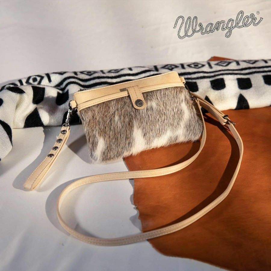 New Montana West Wrangler Western Cowhide Crossbody Bags For Women Clutch Wristlet Purse