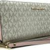 Hot Michael Kors Michael Kors Michael Michael Kors Jet Set Travel Continental Wallet Wristlet (Powder Blush Multi)