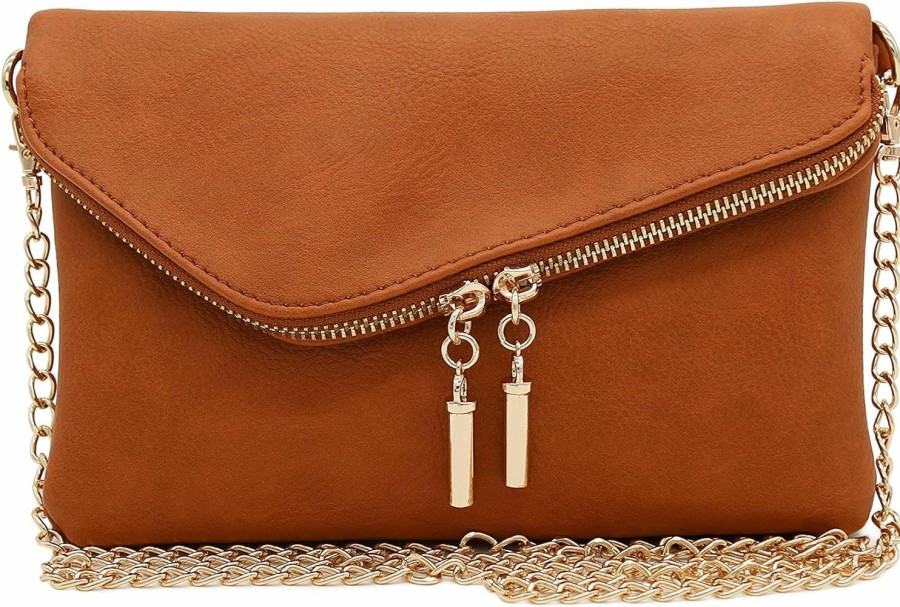 Wholesale FashionPuzzle Fashionpuzzle Envelope Wristlet Clutch Crossbody Bag With Chain Strap (Nude) One Size