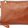 Wholesale K.E.J. K.E.J. Wristlet Clutch Purses For Women Leather Wallet Purses Brown Small Purse Wristlet Wallet For Women Ladies Gifts 62