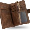 Wholesale CONISY Conisy Small Wallets For Women, Soft Leather Multi Card Holder Rfid Blocking Womens Wallet With Wristlet Zipper Coin Pocket (Brown)