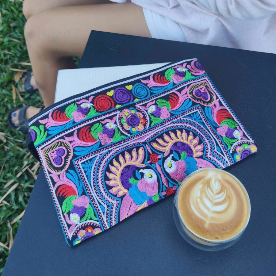 Hot Sabai Jai Sabai Jai - Embroidered Clutch Purse With Wristlet - Large Boho Purses And Handbags