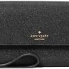 New Kate Spade New York Kate Spade New York Glimmer Boxed Medium Flap Phone Wristlet Wallet Black