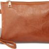 Clearance K.E.J. K.E.J. Wristlet Clutch Purses For Women Leather Wallet Purses Brown Small Purse Wristlet Wallet For Women Ladies Gifts 58