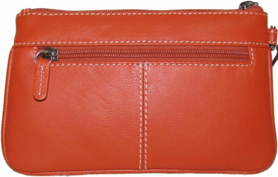 Best ILI Leather Turn Lock Wristlet Clutch