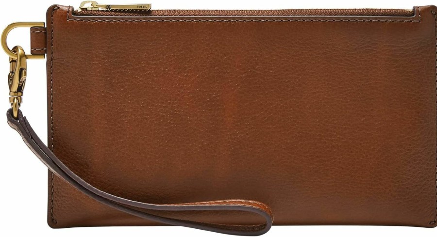 New Fossil Fossil Women'S Small Leather Wristlet Wallet Pouch With Removable Strap For Women