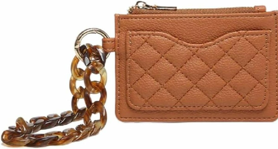 Online JEN & CO. Jen & Co. Rhodes Quilted Bangle Wristlet, Gold - Vegan Leather Small Coin Purse Wallet, Women'S Credit Card Holder Case