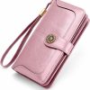 Hot INSIFEEL Insifeel Women'S Wallets Large Capacity With Rfid Protection Genuine Leather Wristlet Purse (Pink)