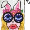 Hot Bamboo Trading Bamboo Trading Bunny By Sarah Walters Women Club Wristlet Handbag, 7.5-Inch Height, Travel Accessory