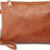 Online K.E.J. K.E.J. Wristlet Clutch Purses For Women Leather Wallet Purses Brown Small Purse Wristlet Wallet For Women Ladies Gifts 22