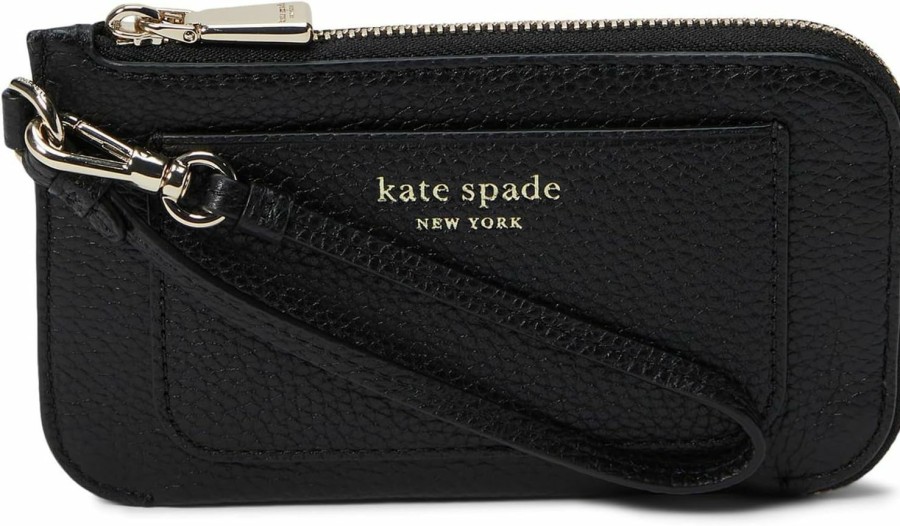 Best Kate Spade New York Kate Spade New York Women'S Ava Pebbled Leather Coin Card Case Wristlet, Black, Carry-On 20-Inch