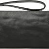 Online DORIS&JACKY Doris&Jacky Designer Leather Wristlet Clutch Purse For Women Small Corner Zip Wallet With Wrist Strap (1-Black)