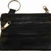 Online Improving Lifestyles Improving Lifestyles Leather Coin Two (2) Zipper Small Pouch Black With Organza Bag Sun180Bk