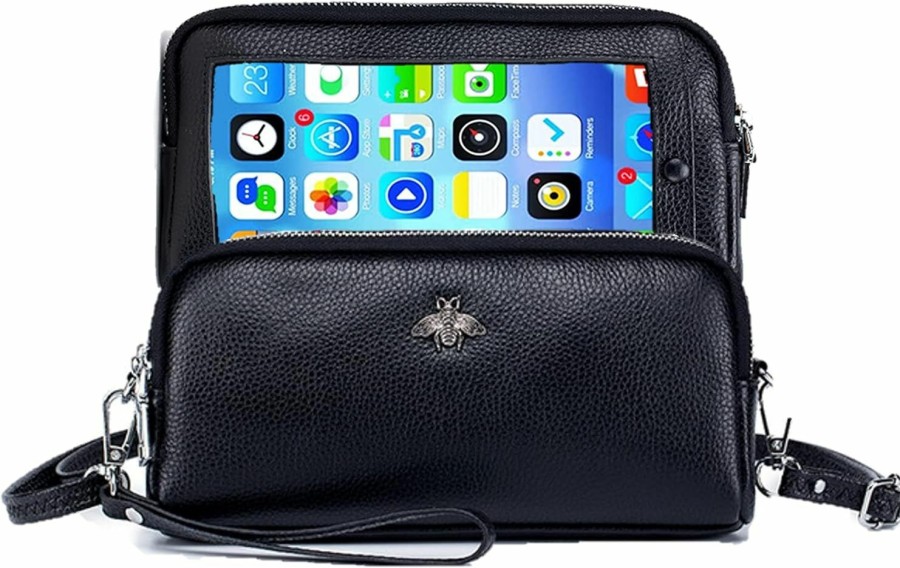 New Generic Genuine Leather Touch Screen Phone Bag Case Wristlet Handbag Wallet For Women Girls