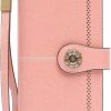 New Pearl Angeli Pearl Angeli Wristlet Wallets For Women Waxy Leather Credit Card Wallet With Rfid Blocking