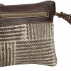 Best Myra Bag Myra Bag Puzzled Upcycled Canvas & Leather Pouch Wristlet Bag S-1565