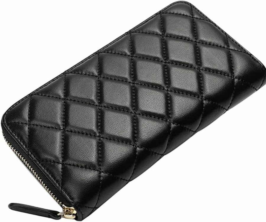 New DORIS&JACKY Doris&Jacky Women Leather Wallet Rfid Blocking Large Capacity Zipper Around Travel Wristlet Bags