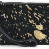 Online Mesa Luna Mesa Luna Metallic Cowhide Handcrafted Large Wristlet Pouch Clutch (Obsidian)