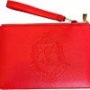 Clearance Delta Sigma Theta Delta Sigma Theta Large Leather Wristlet-Large Wristlet With Strap Unique Gifts