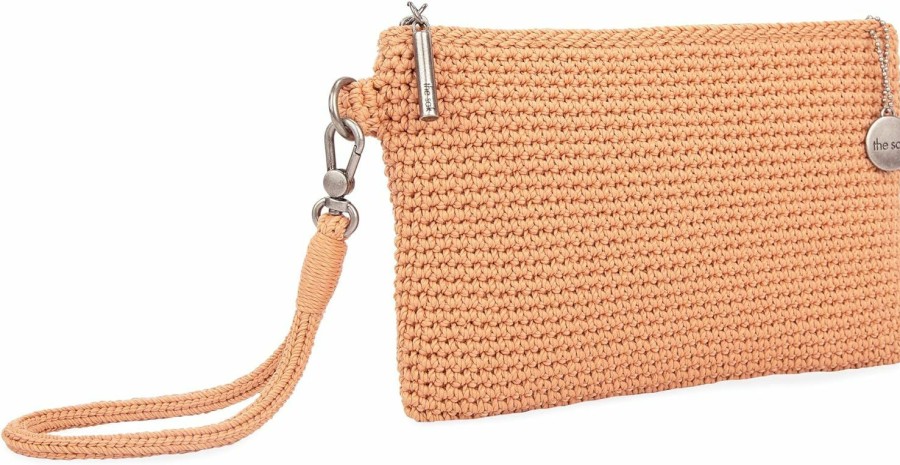 Hot The Sak The Sak Vita Small Crochet Wristlet Purse - Hand Crochet Women'S Clutch For Everyday & Travel - Mini Handbag With Card Slots, Zipper Closure & Pockets - Nectar